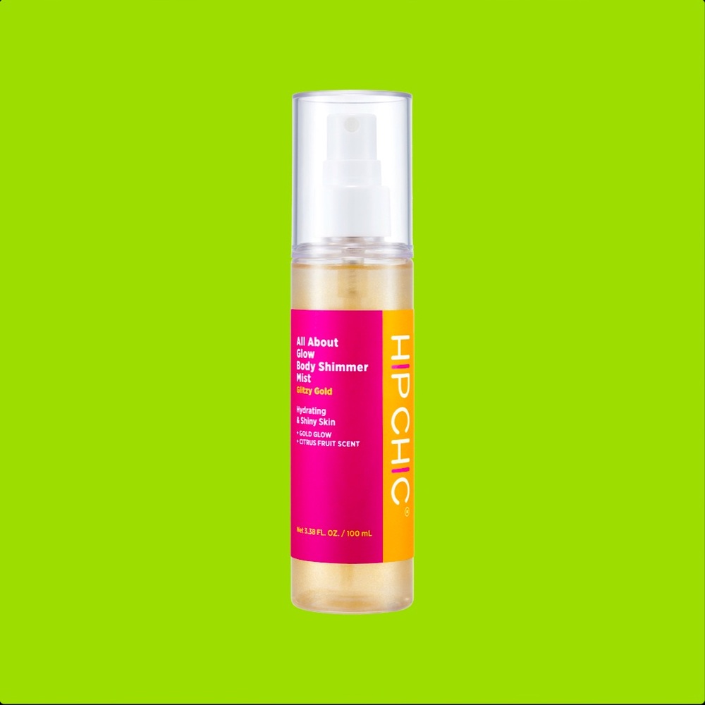 Hip Chic All About Glow Body Shimmer Mist color Glizty Gold